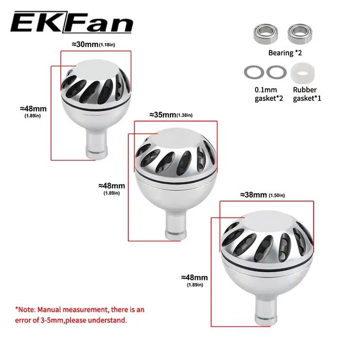 Poignée de pêche EKfan en alliage métal 30-38mm pour moulinet baitcast et spinning Daiwa Shimano 4mm