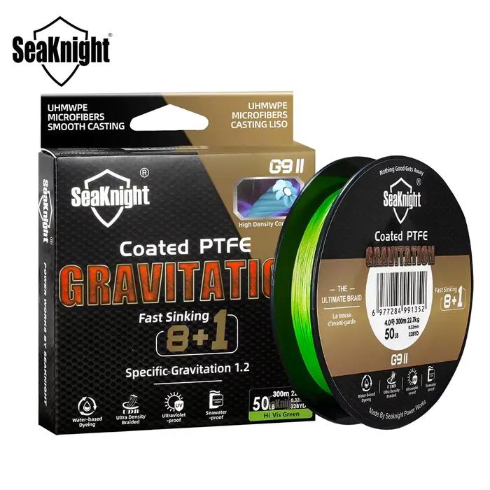 Ligne de pêche SeaKnight Gravitation G9II coulante 8+1 brins 300M multifilament lisse pour mer 2024