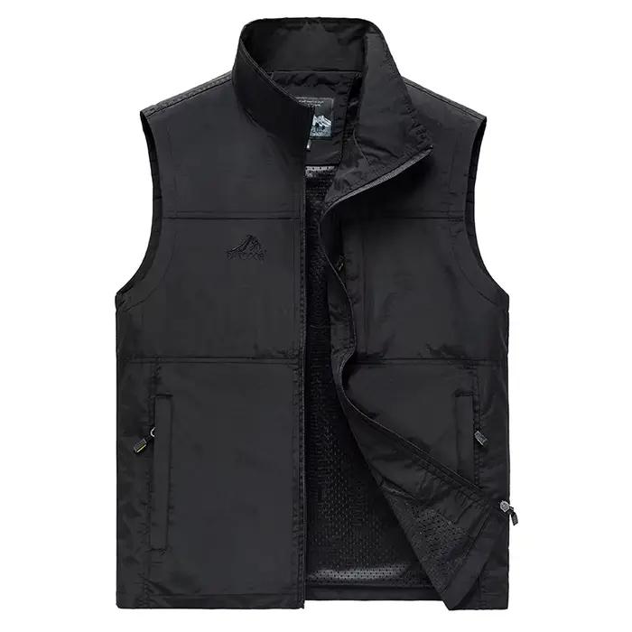 Gilet sans manches pêche homme été - Veste respirante multipoches pour pêche et voyage
