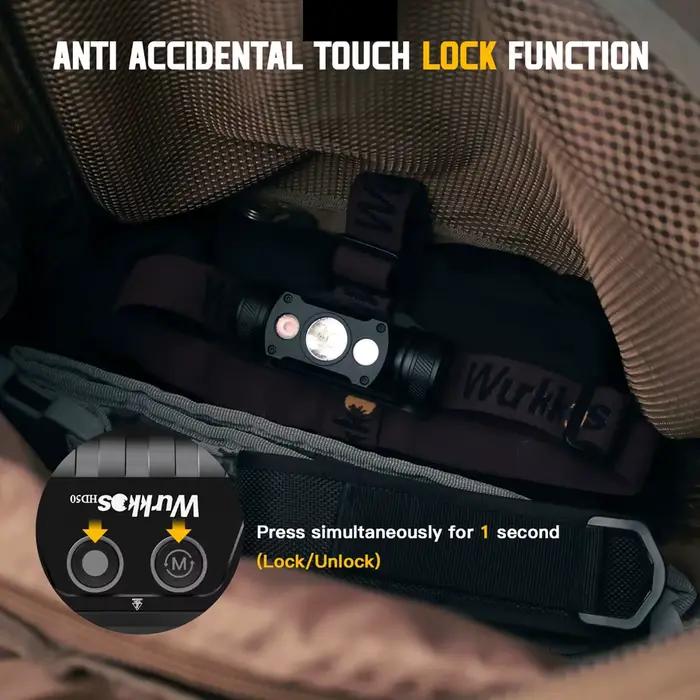 Lampe torche Wurkkos HD50 4000LM pour pêche - IP67 avec triple LED et queue magnétique