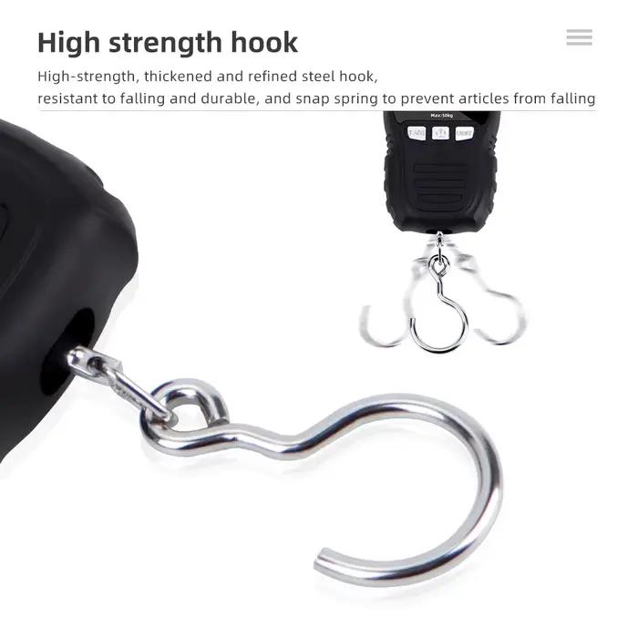 Balance digitale crochet portable 50KG précision 5G avec mètre ruban intégré 1.5m pour poisson et bagages