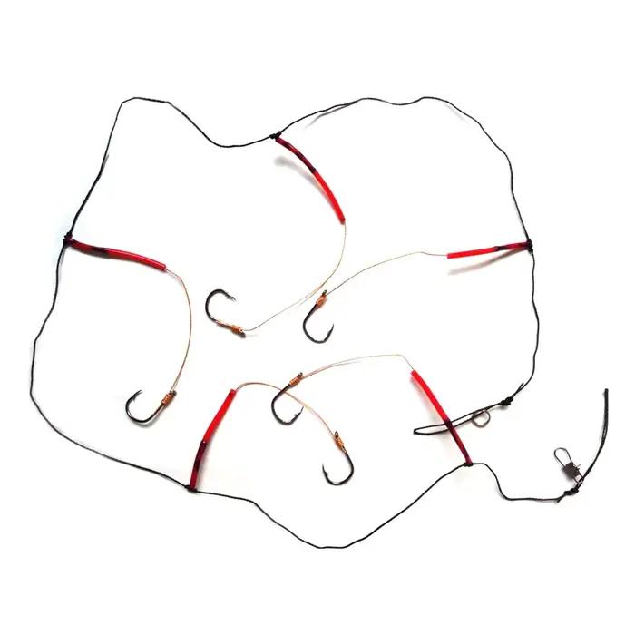 Hameçons Pêche en Acier Haut Carbone avec 5 Petits Hameçons Rigs Swivel pour Leurres et Appâts Naturels