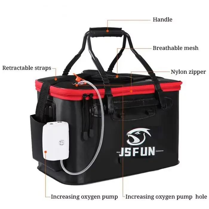 Seau de pêche pliable EVA sans pompe à oxygène pour transporter vos poissons vivants en extérieur