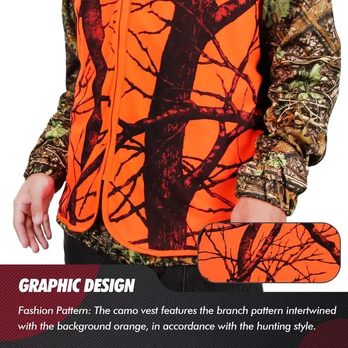 Gilet tactique homme GUGULUZA M-4XL orange pêche randonnée chasse séchage rapide polyester respirant