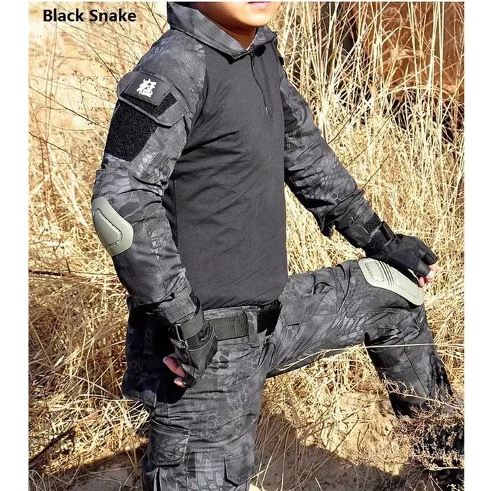Ensemble tactique Wolf Enemy homme camouflage protections coudes genoux pour randonneurs chasseurs pêcheurs occasions spéciales