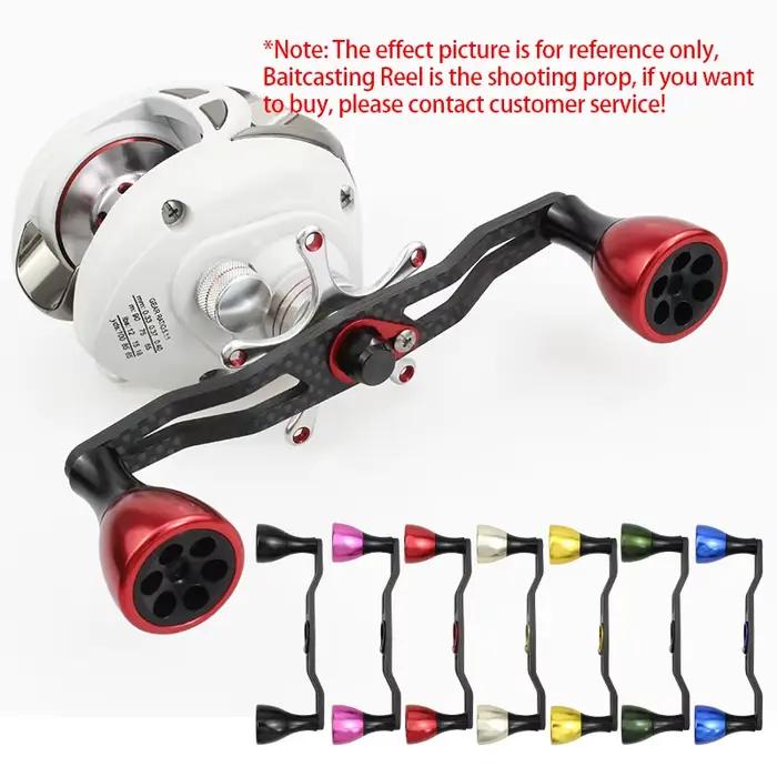Manivelle Carbone EKfan 130MM avec Poignées Alliage pour Moulinet Baitcast Dawa/Shimano DIY 7X4MM/8X5MM