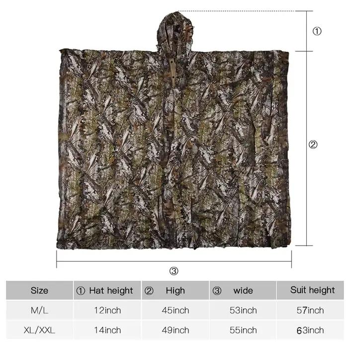 Tenue camouflage style cape chasse photo animalière - Vêtement bionique discrétion maximale pêche CS game