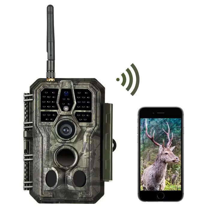 A280W caméra trail jeu 64MP WiFi avec LEDs sans lueur angle détection 120 degrés réglage application