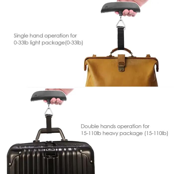 Pèse-bagages numérique 50kg LCD portable pour valises et équipement de pêche voyage