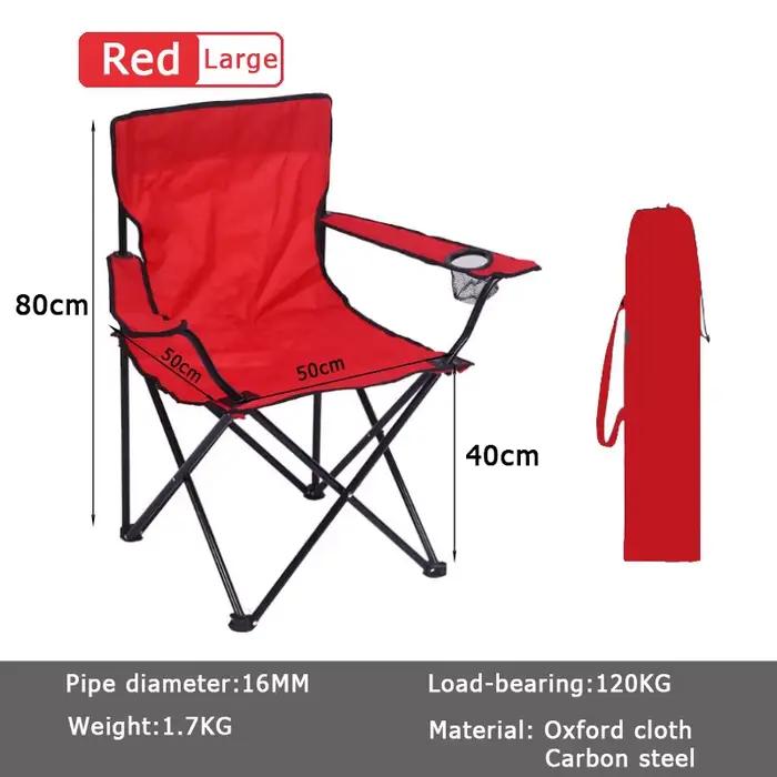 Chaise camping pêche pliante 120kg capacité dossier 40cm cadre métal noir multifonction pêche événements