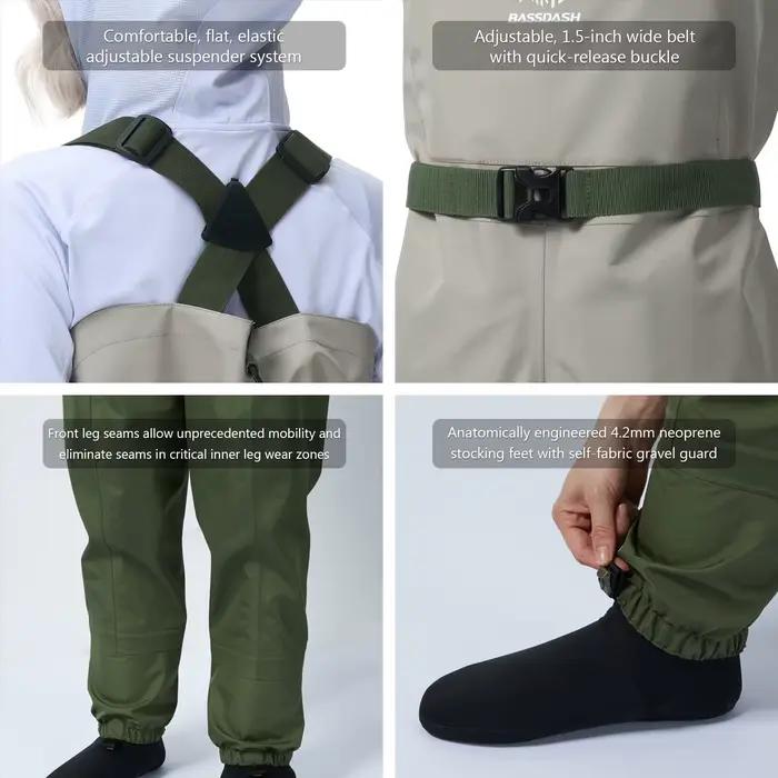 Waders de pêche femme étanches et respirantes Bassdash IMMERSE, cuissardes légères pour pêche à la cuisse