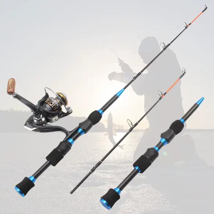 Canne pêche glace 65cm carbone super rigide combo moulinet set carpe hiver pesca