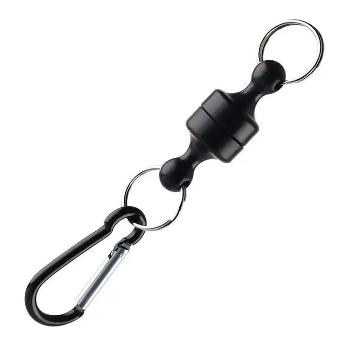 Mousqueton de pêche magnétique anti-chute avec porte-clés, accessoire de pêche pour matériel de pêche en extérieur