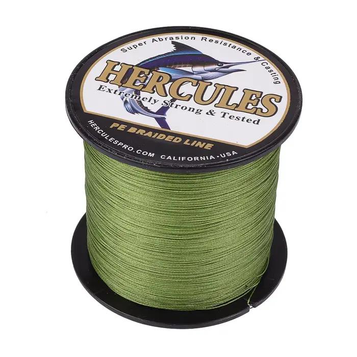 Ligne de pêche Hercule Braid PE Armée Verte 4 Brins 100 à 2000M Très Haute Résistance 6LB-100LB