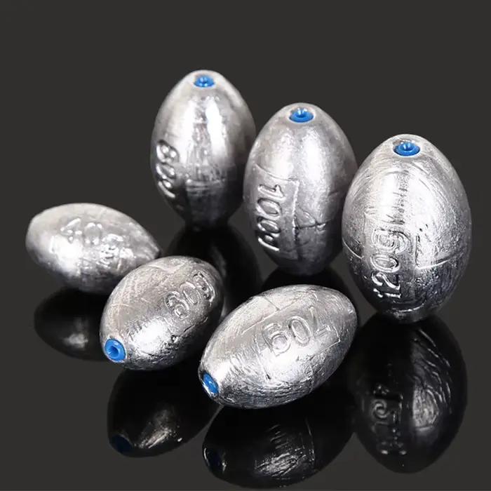 Plombs de pêche olive creux avec échelle 2g à 60g pour ligne plombée carpe carnassiers plomos de pesca