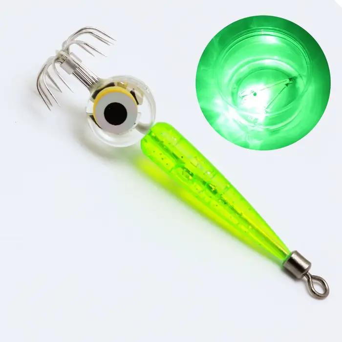 Hameçon leurre calmar lumineux LED pour la pêche en mer, avec accessoires lumière sous-marine et hameçon parapluie