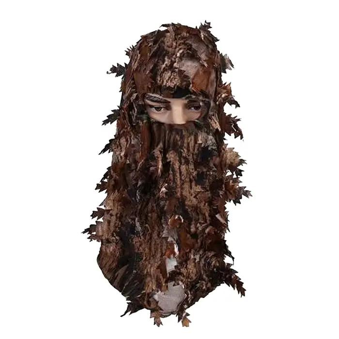 Cagoule camouflage 3D tout-en-un respirante tactique ghille feuille extérieur camping chasse entraînement pêche