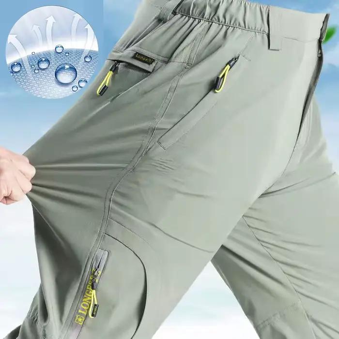 Pantalon pêche été stretch imperméable 5XL séchage rapide - Léger technique poches zippées homme