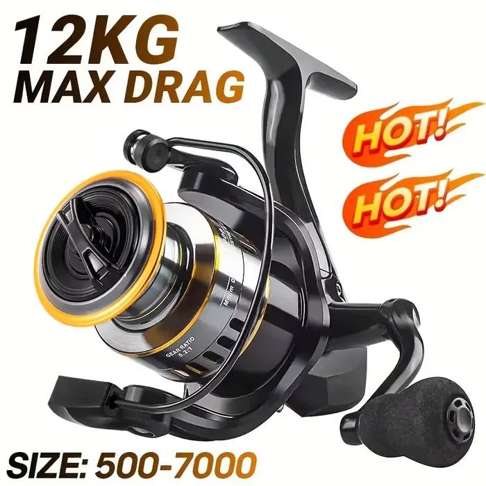 Moulinet spinning ultraléger Rooblinos HE métal - Ratio 5.2:1 pour pêche mer et eau douce 1000-7000