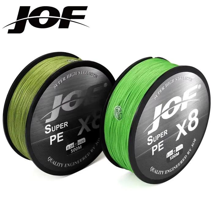 Ligne de pêche tressée 8 brins JOF 150 à 500 mètres pour mer, glace, rivière et roche (15-100LB)