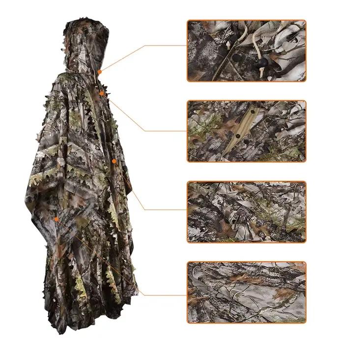 Tenue camouflage style cape chasse photo animalière - Vêtement bionique discrétion maximale pêche CS game