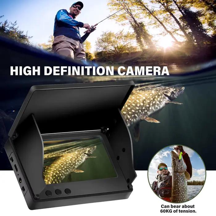 Caméra sous-marine pêche 4.3 pouces IPS vision nocturne IR LED grand angle IP68 pour rivière bateau