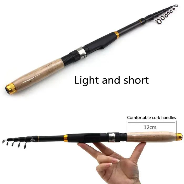 Canne télescopique carbone portable 1.8-3.6m pour pêche nomade transport facile poche