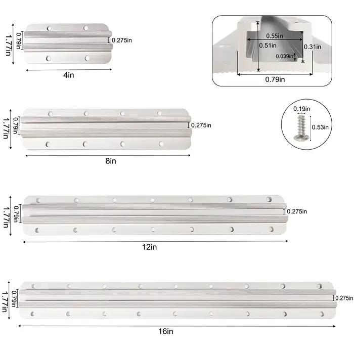 Rail en aluminium pour kayak - Système de fixation modulaire pour accessoires pêche - Support canne et monture universelle