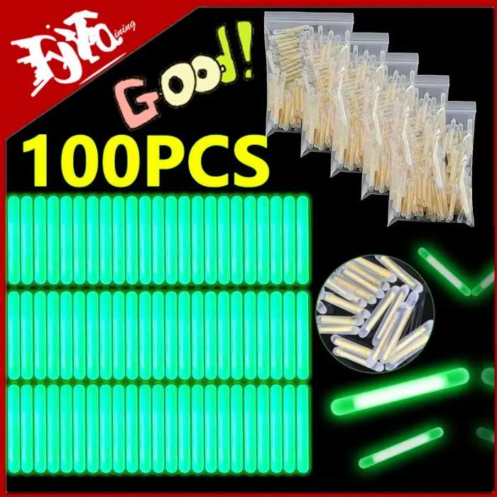 Lot 100/50 bâtons lumineux pour flotteurs pêche nocturne avec lumière fluorescente accessoires pêche