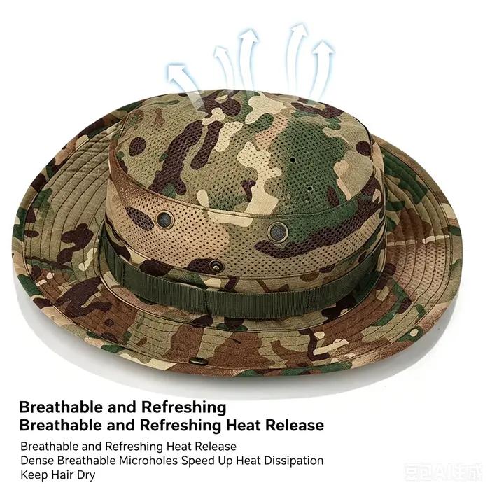 Casquette tactique camouflage multicam 2025 pour pêche randonnée et activités outdoor protection solaire bonnie bucket hat