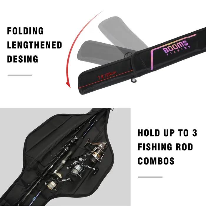Booms Fishing PB4 housse canne à pêche pliable nylon 135-185 cm pour moulinets et cannes multiples