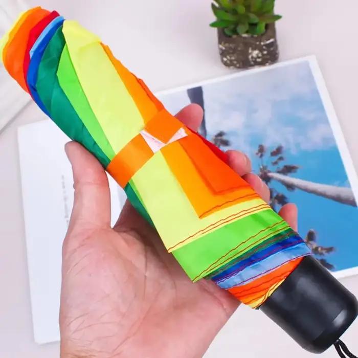 Parapluie pliable arc-en-ciel Wonder - Compact et stylé pour déplacements de pêche