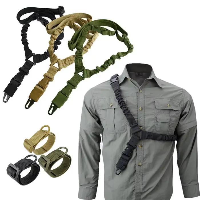 Bretelle de fusil tactique à point unique en nylon pour chasse et pêche ajustable durable