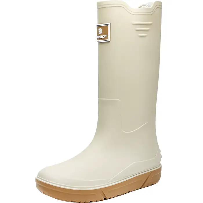 Bottes de pluie hautes hommes PVC confortables slip-on pour pêche camping et travail saison des pluies