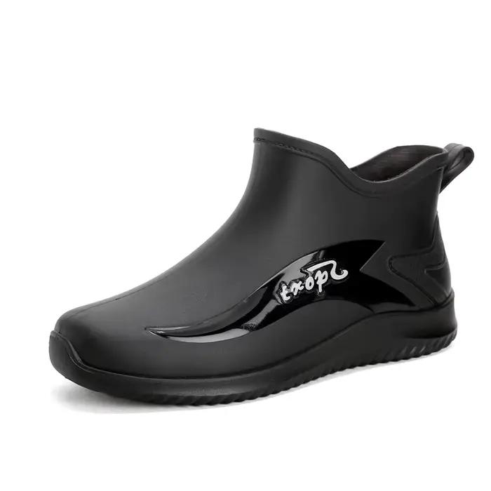 Bottes pluie homme courtes pêche antidérapantes résistantes cuisine lavage auto