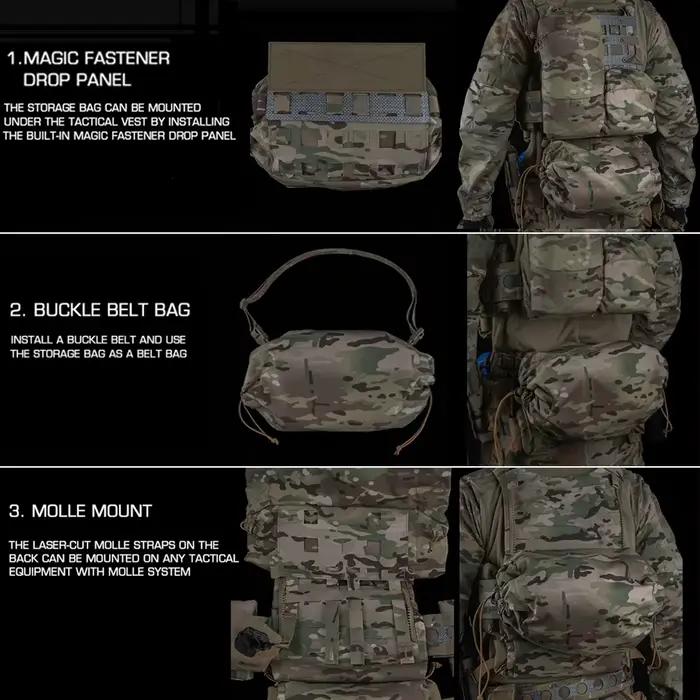 Poche tactique style Ferro masque à gaz - Rangement manchot gilet plaque pêche outdoor ceinture