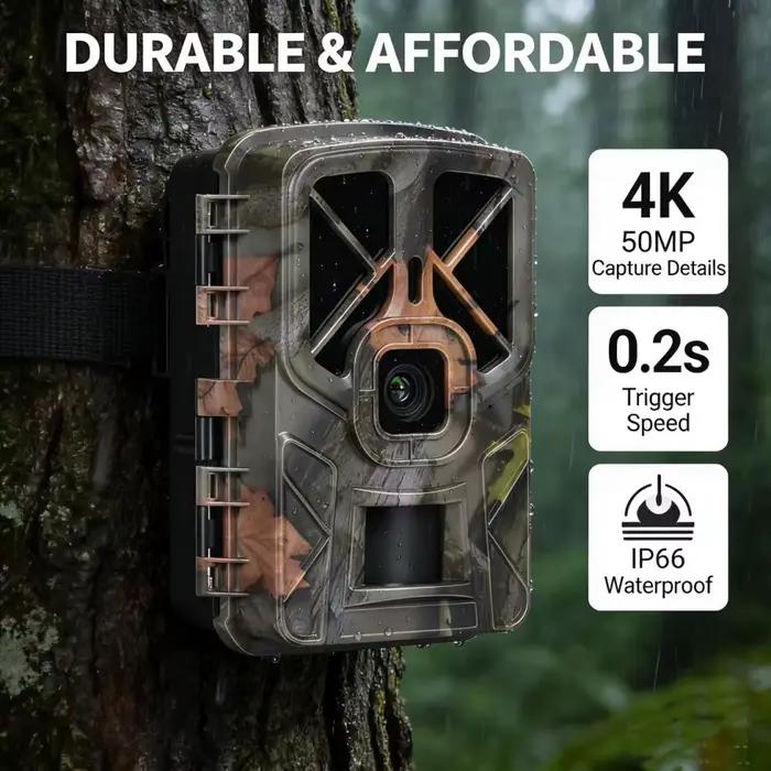 Caméra trail 4K 50MP infrarouge 940nm étanche IP66 avec écran pour observation chasse faune précise