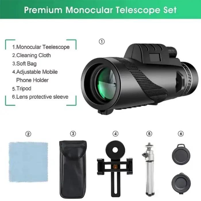 Télescope portable HD 5000m zoomable pliable pour observation longue distance chasse pêche