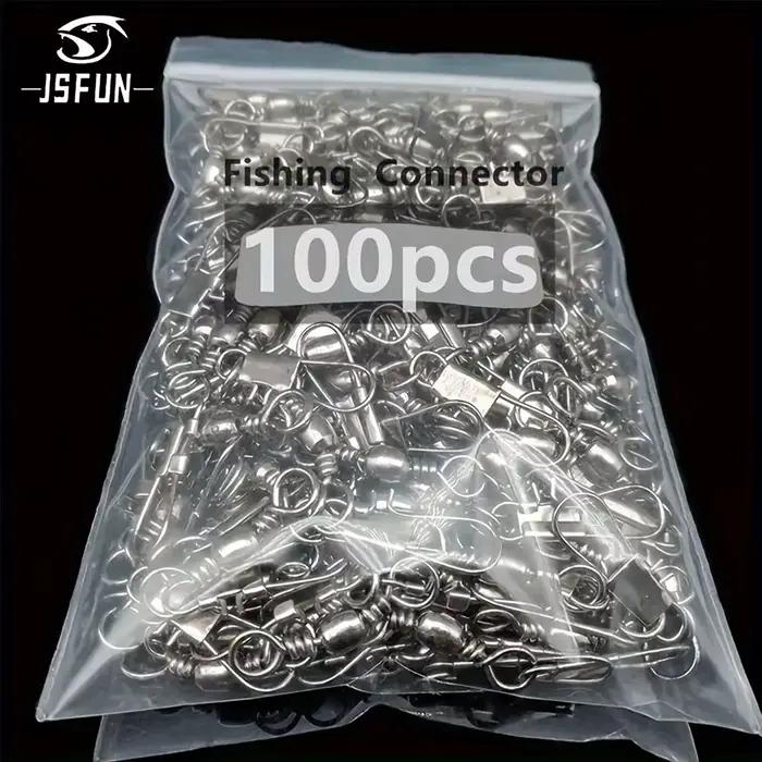 100 émerillons à roulement JSFUN 5 tailles avec clips Fastlock pour montages pêche