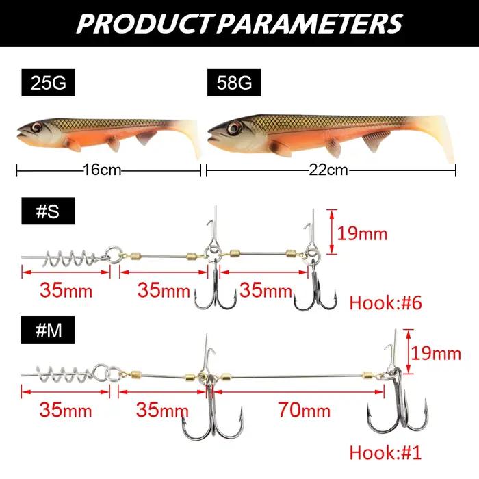 Leurre souple Spinpoler 14-18cm avec hameçon stinger pour pêche mer gros poissons - Appât trolling jigging