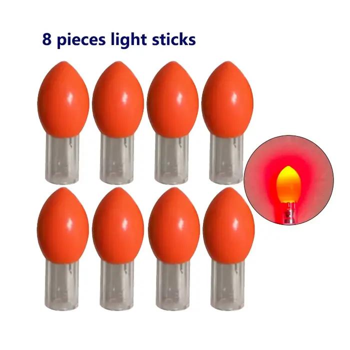 8 pièces bâton lumineux électronique pêche nocturne sans pile, leurre lumineux pour pêche en mer et surfcasting