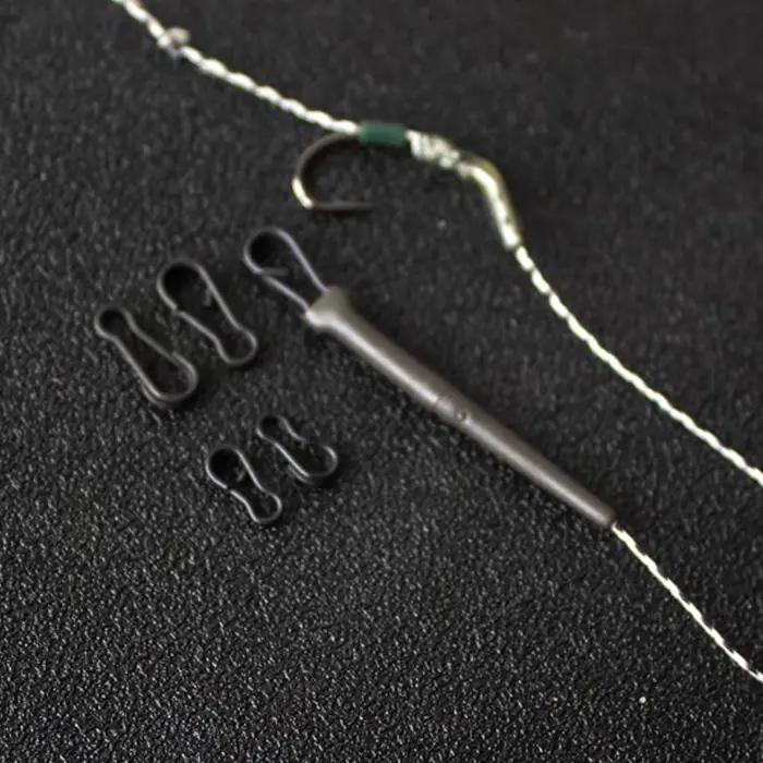 30 clips rapides changement noir mat pour pêche carpe - Connecteurs swivels roulants terminal tackle