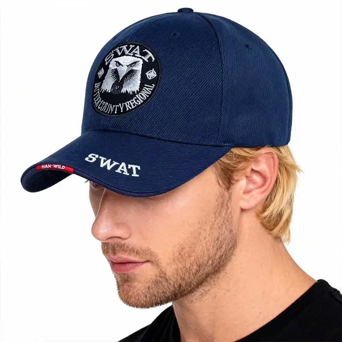 Casquette baseball SWAT Eagle brodée pour hommes - Modèle aigle tactique réglable pour pêche et outdoor