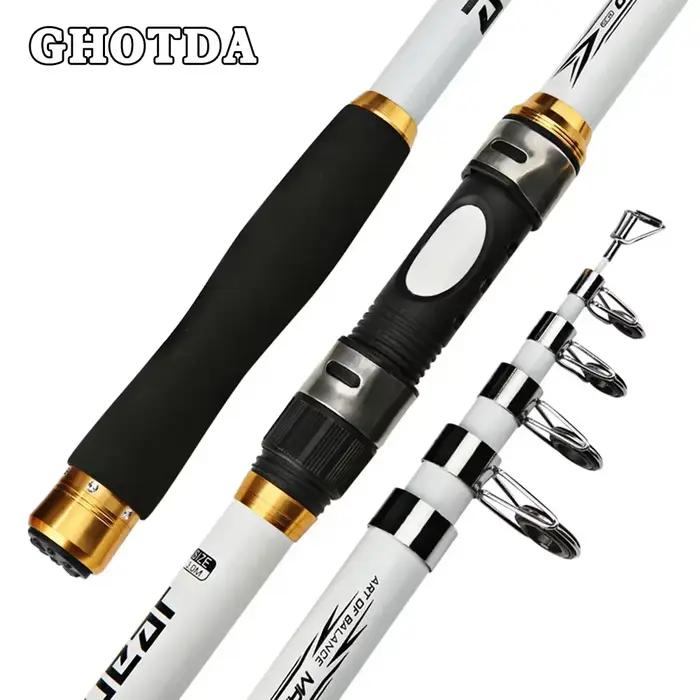 Canne à carpe GHOTDA 2.1M-3.6M Carp Fishing Rod Feeder Hard FRP Carbon Fiber Telescopic Fishing Rod Fishing Pole