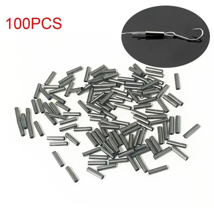 100 manchons sertissage cuivre aluminium pêche - Tubes de ligne 1.0-2.8mm pour accessoires pêche mer