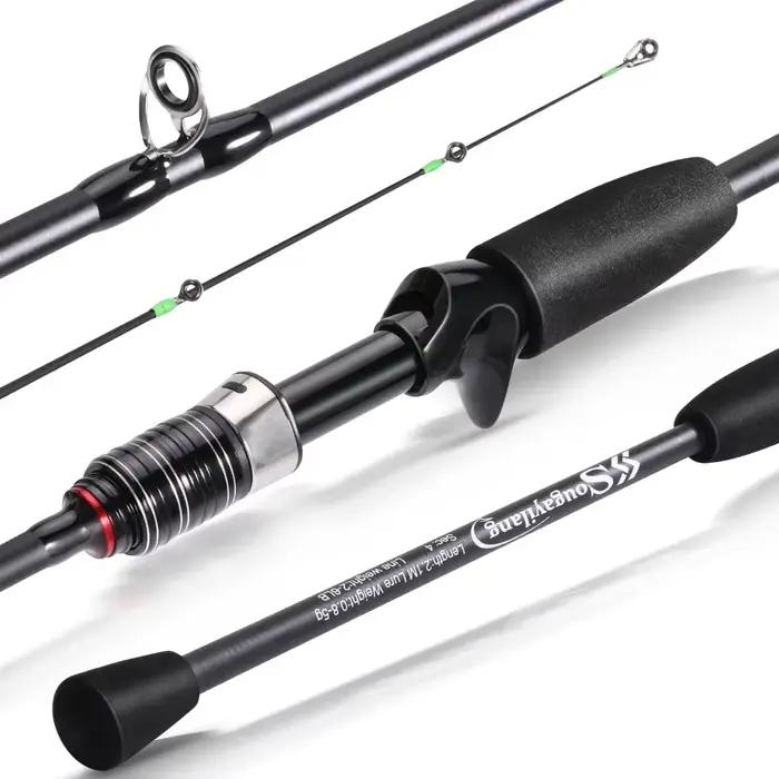 Canne spinning Sougayilang 1.8m-2.1m carbone ultra-léger - Manche EVA - Pour pêche loisir et compétition