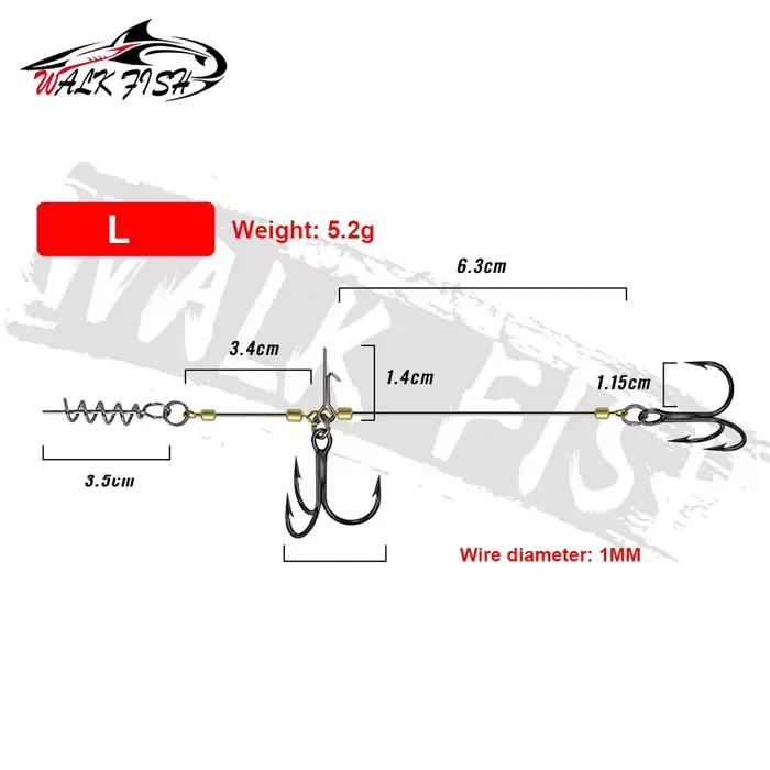 Hameçon triple Stinger WALK FISH pour gros shad - Connecteur à vis pour pêche du brochet et perche