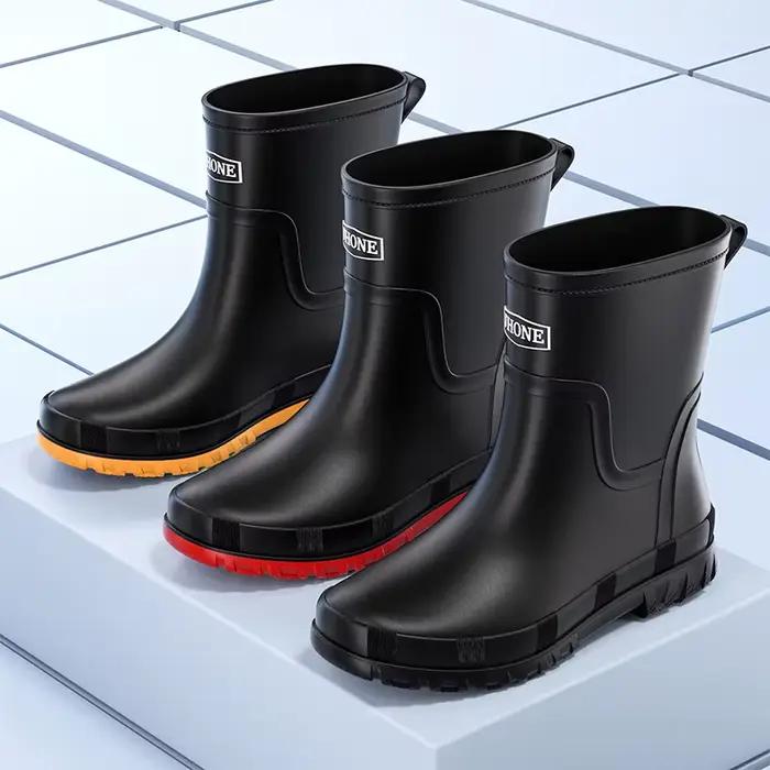 Bottes de pluie camouflage mi-mollet homme printemps automne pêche chasse montagne antidérapantes