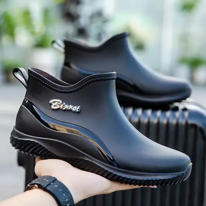 Bottes de pêche été imperméables respirantes antidérapantes - Chaussures de travail caoutchouc noir