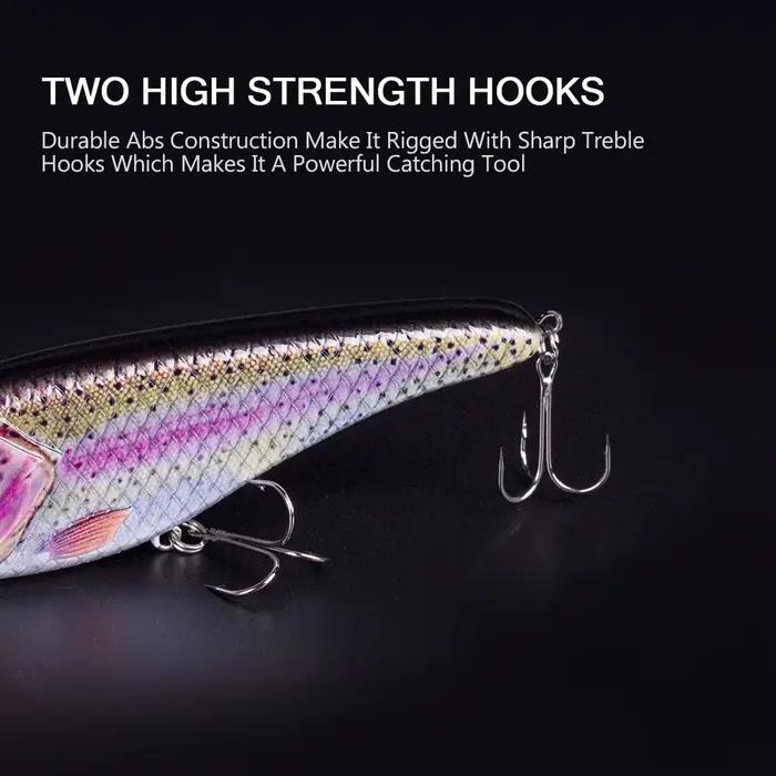 Leurre Jerkbait Hanlin Glide 75-150mm pour pêche du brochet, muskie et black bass - appât dur crankbait